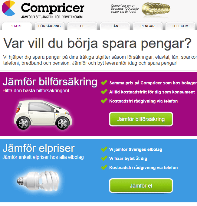 Compricerskärmdump