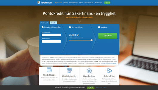 Säkerfinansskärmdump