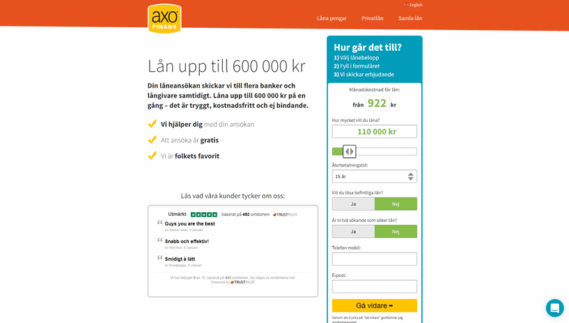 AXO Finansskärmdump