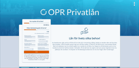 OPR Privatlånskärmdump