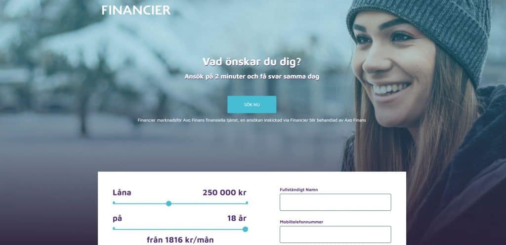 Financierskärmdump