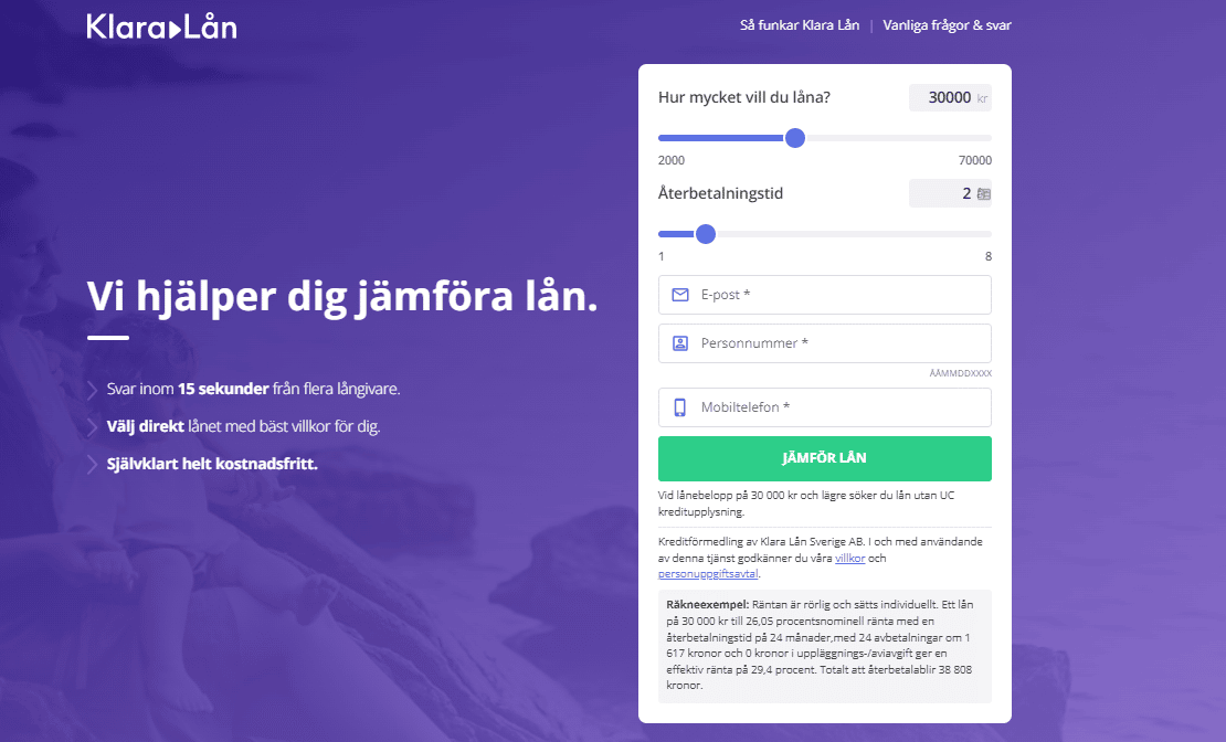 Klara Lånskärmdump
