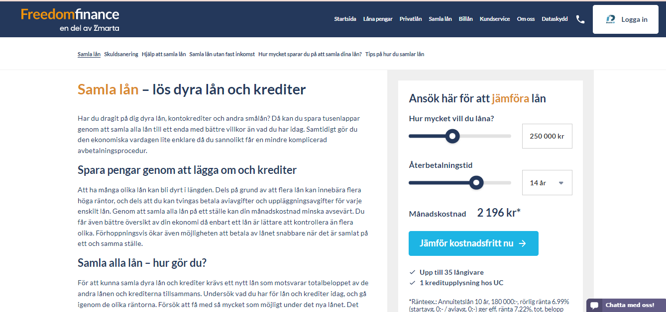 Freedom Financeskärmdump