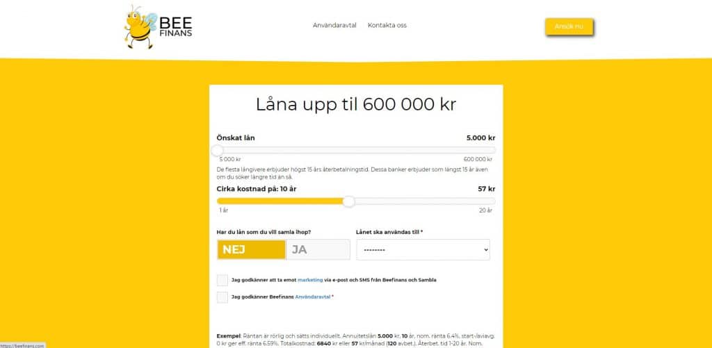 Beefinansskärmdump