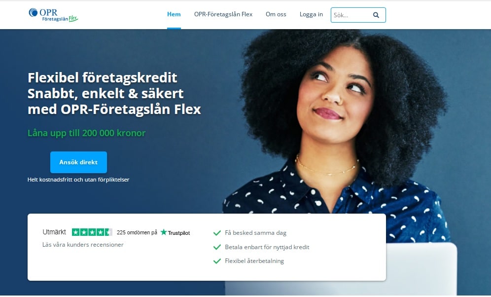 OPR-Företagslån Flexskärmdump