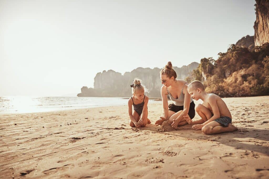 Familjesemester på stranden